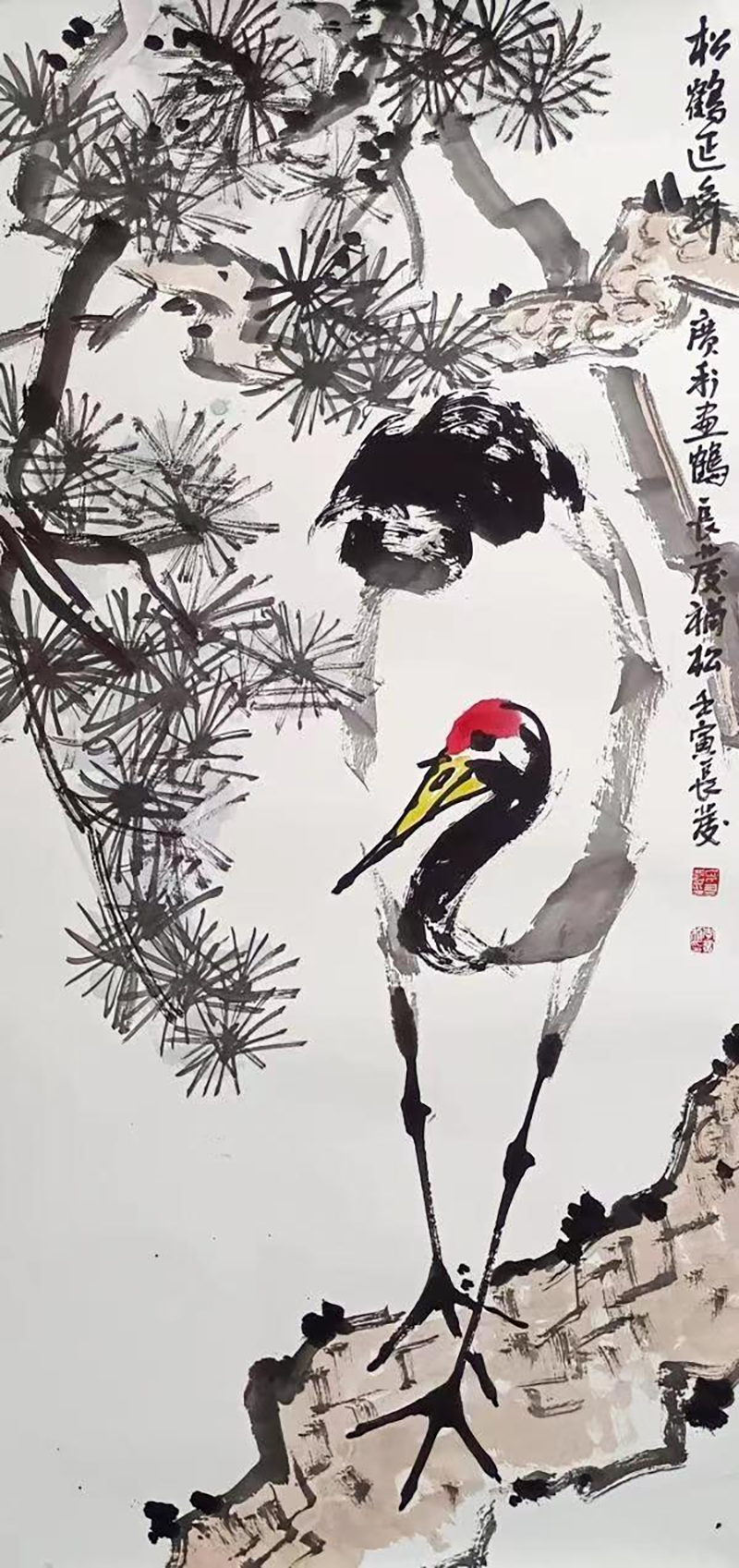 “品鉴”——中国美术、书法主题展:松鹤连年(李广利)