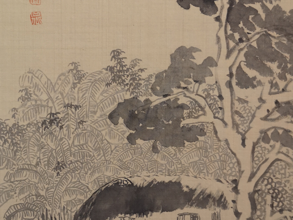 “品鉴”——中国美术、书法主题展:蕉阴啜茗图(高洪钢)